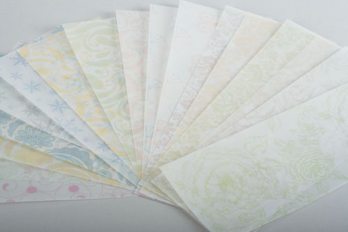 10 x A4 100gsm Printed Translucent Vellum Paper - White Hearts Design AM526